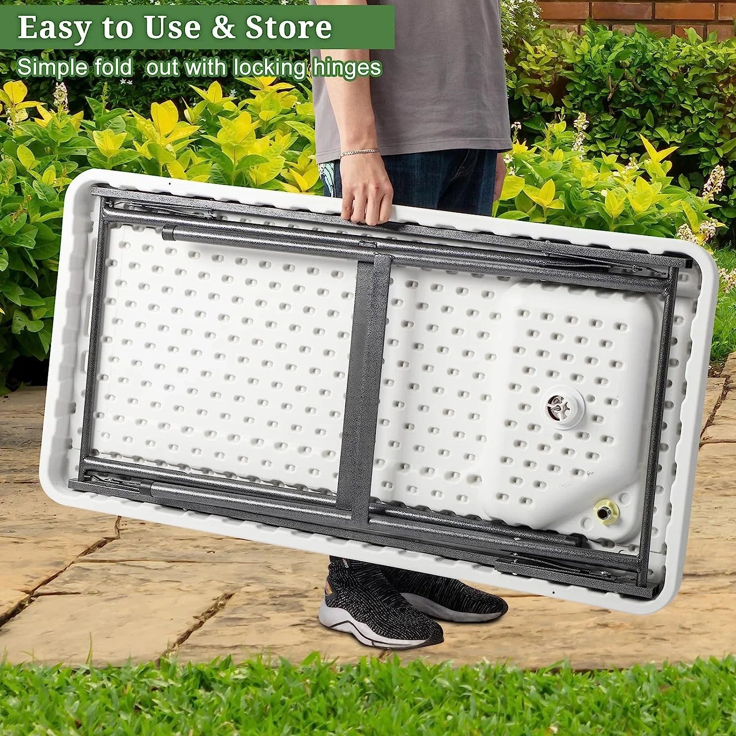 VINGLI Upgarded Folding Fish Cleaning Table with Sink, Portable Camping Sink Table with Grid Rack & Sprayer, Fish Fillet Cutting Table with Drainage Hose for Patio Backyard BBQ