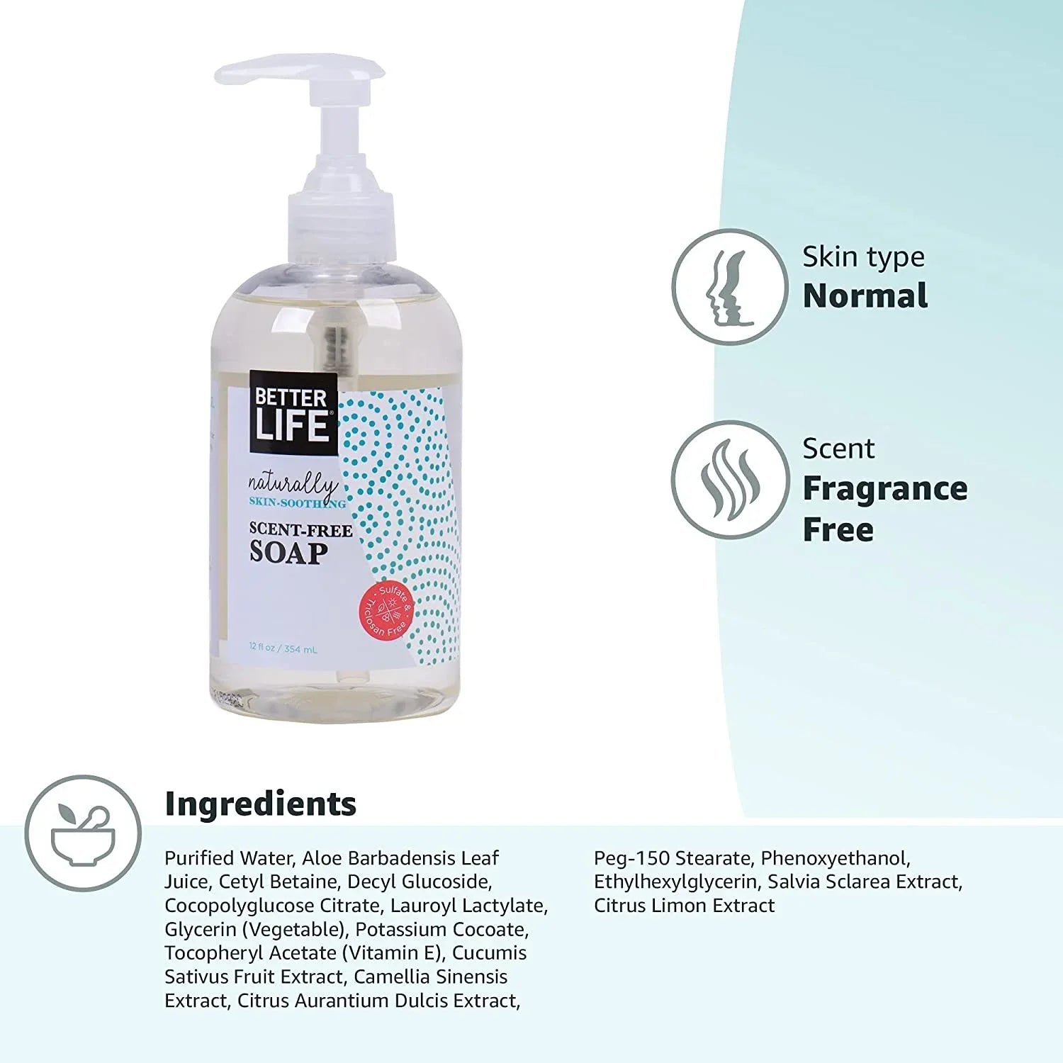 Better Life Hand and Body Soap - Unscented - 12 FL oz.