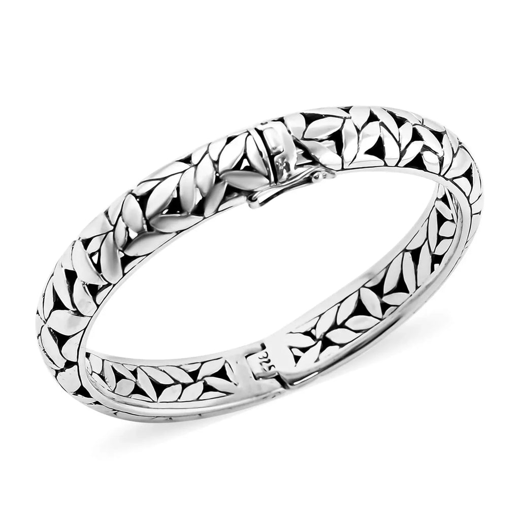 Shop LC BALI LEGACY 925 Sterling Silver Bangle Cuff Bracelet Jewelry Size 8" 38.70 Grams Birthday Mothers Day Gifts for Mom