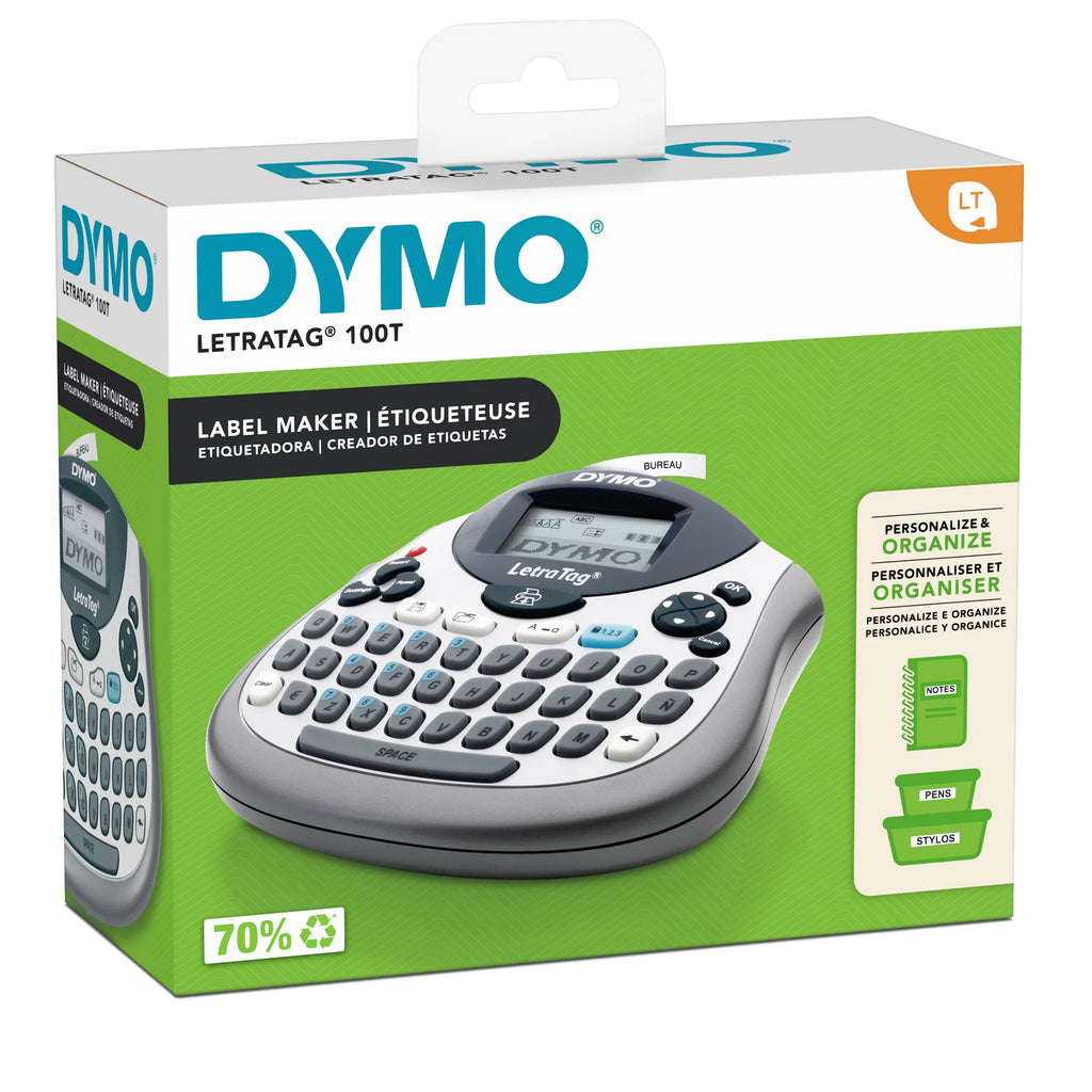 DYMO LetraTag 100T QWERTY Label Maker, Includes Jet Print on White Paper Label