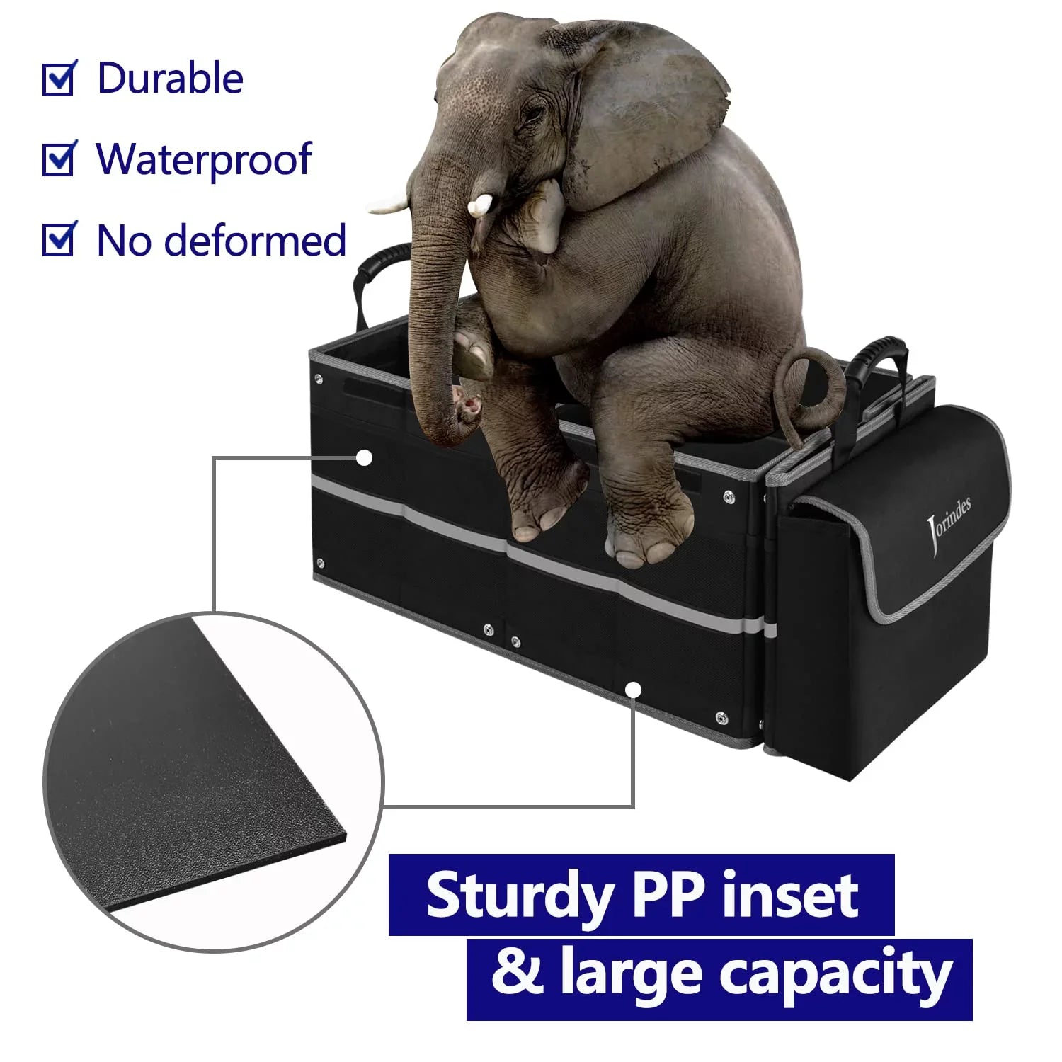 Trunk Organizer for Car with Insulated Leak proof Cooler Bag, Collapsible Waterproof Car Organizer 3 Compartments Suitable for Vehicle Sedan, Suv, Truck,Van