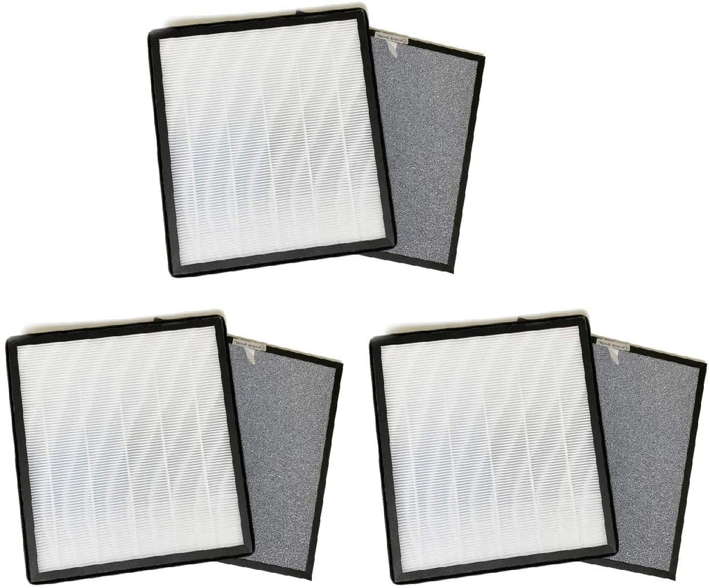 Nispira True HEPA Activated Carbon Filter Replacement Set Compatible with Hathaspace HSP001 Smart True HEPA Air Purifier 5-in-1, 3 Sets of 2 Filters