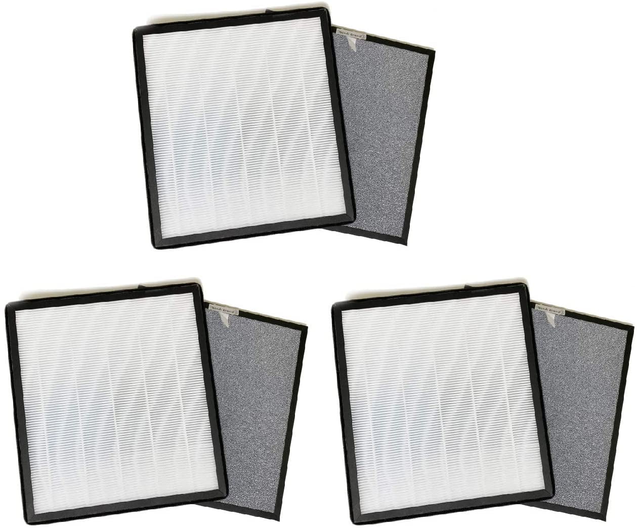 Nispira True HEPA Activated Carbon Filter Replacement Set Compatible with Hathaspace HSP001 Smart True HEPA Air Purifier 5-in-1, 3 Sets of 2 Filters