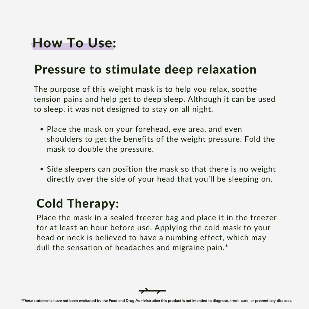 Heavy Mass Eye Face Mask Deep Pressure Stimulation to Help with Pain Relief, Puffy Eyes, Migraine and Prepare for Sleep Blocks Light BPA Bead Filled and Lavender Dark
