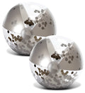 Mozlly Bundle of Silver & Gold Inflatable Beach Balls Set of 4 - Premium Heavy Duty Confetti Pool Balls, Size 16 Inch, Fun Water Pool Float Toys for Beach, Lake, Party, Vacation, Decor - 4 Pack