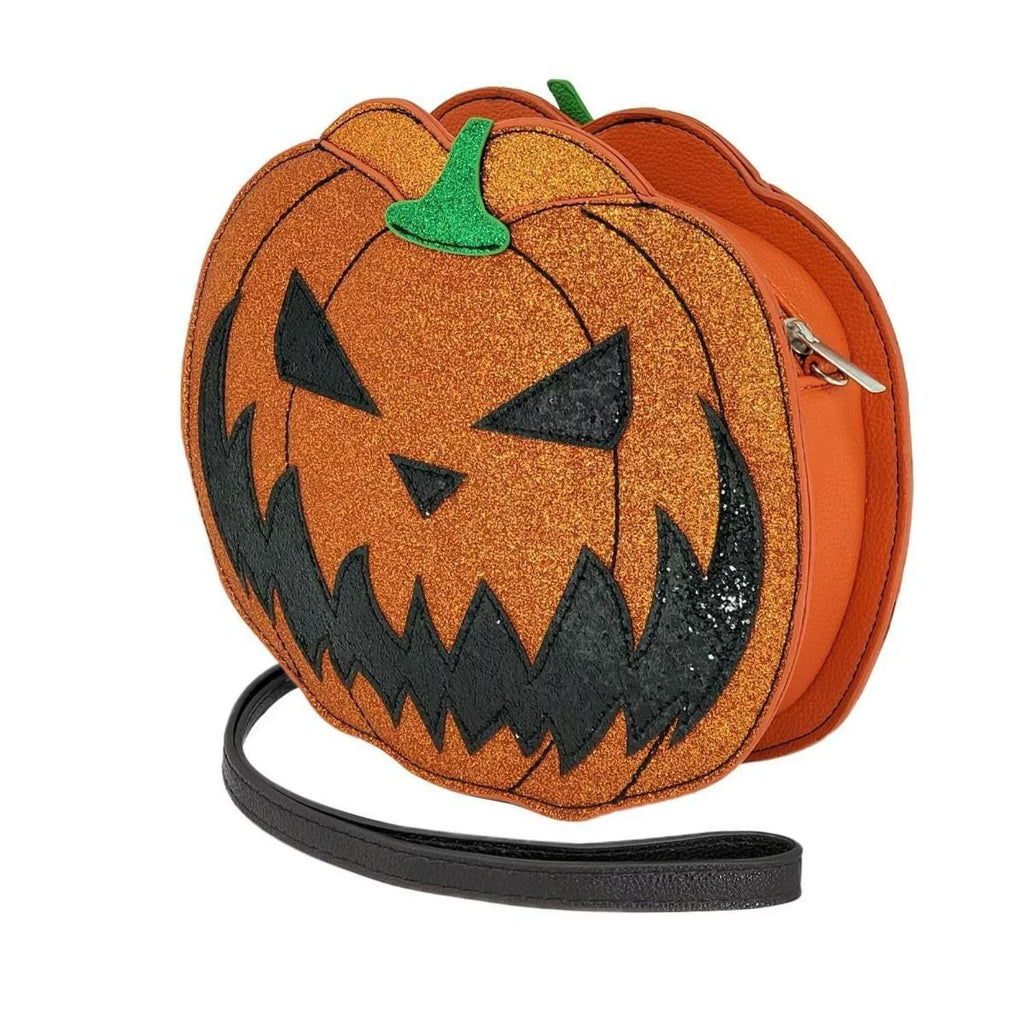 Jack O' Lantern Crossbody Bag with Glitter
