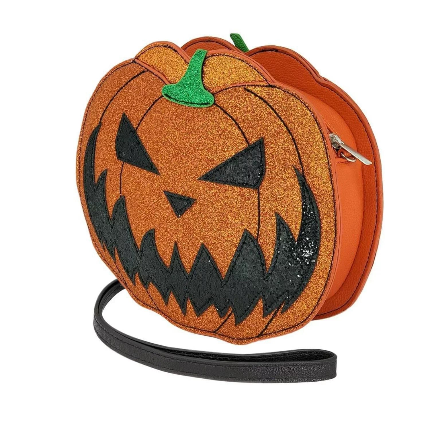 Jack O' Lantern Crossbody Bag with Glitter