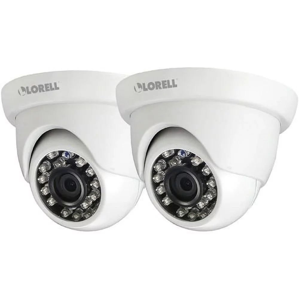 Lorell 5 Megapixel HD Surveillance Camera, 2 Pack, Dome, White