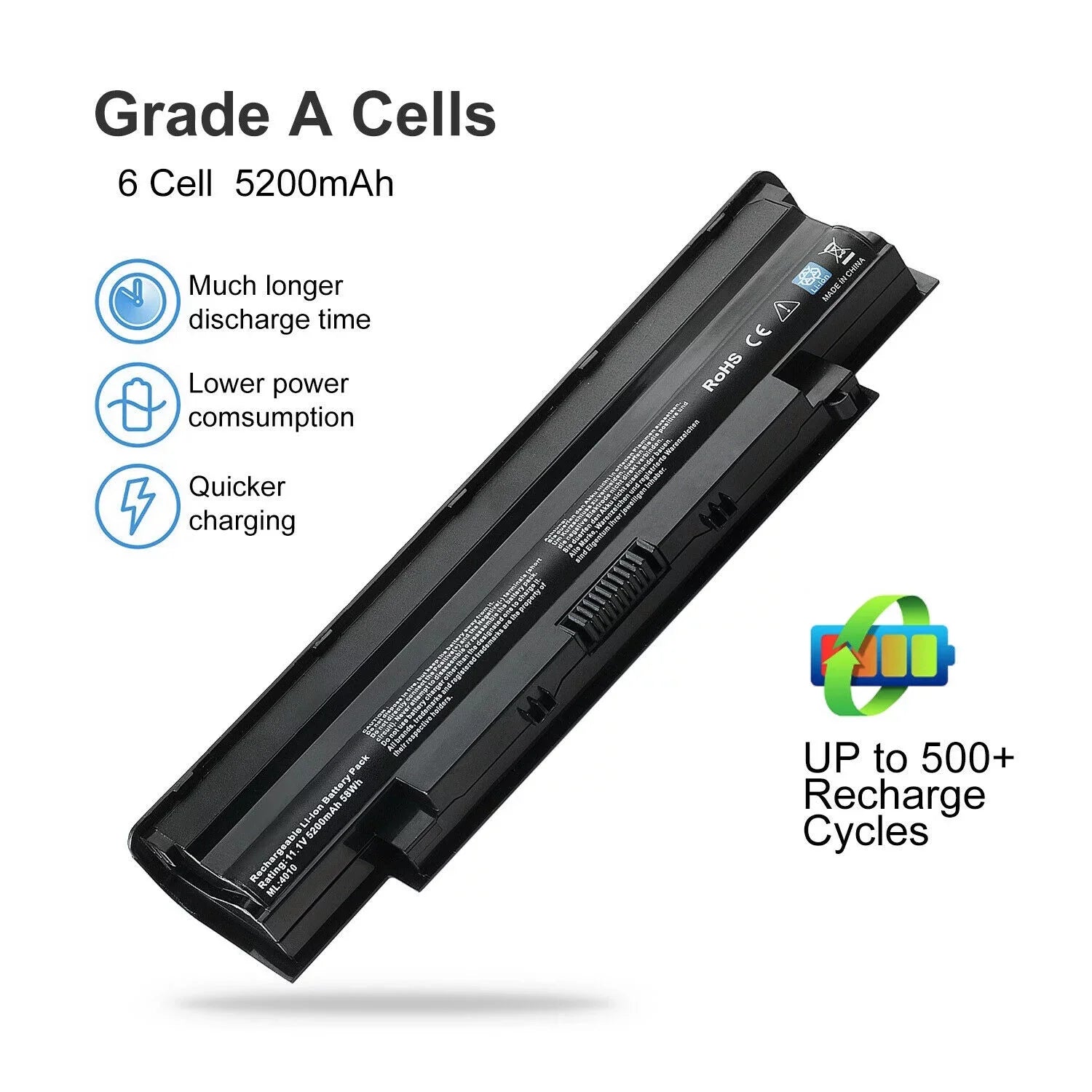 451-11510 312-0233 Battery for Inspiron 14R N4010 15R N5010 N5050 M5110