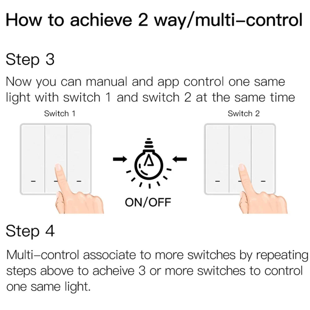Tuya ZigBee Smart Light Switch with/without Neutral Wire No Capacitor Needed Smart Life 2/3 Way Works with Alexa 2mqtt