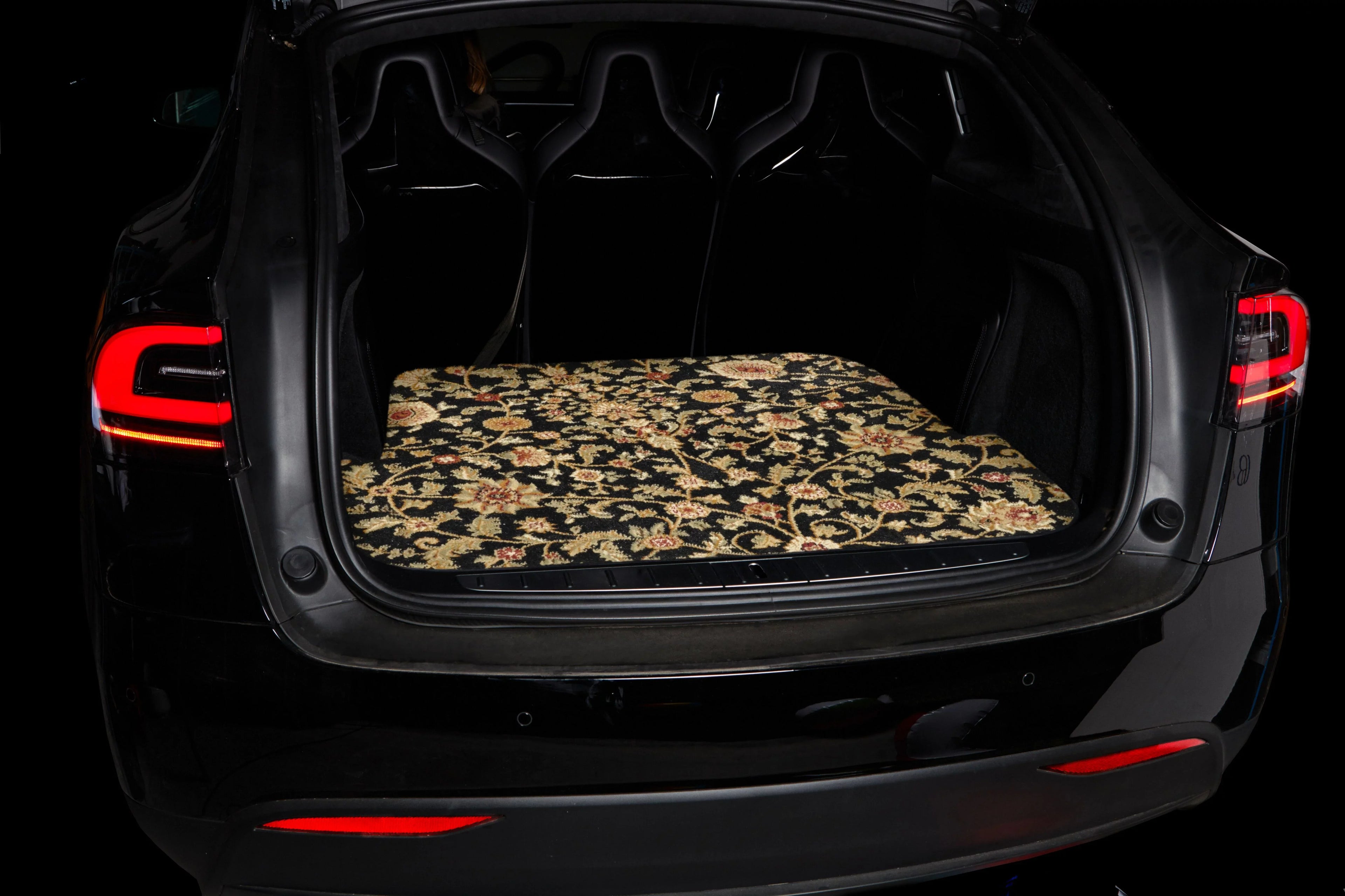GGBAILEY Ford Explorer Ebony Oriental Car Mats, Custom Fit for 2011, 2012, 2013, 2014, 2015, 2016, 2017, 2018, 2019 - Large Trunk / Cargo Carpet Car Mat with Rear Seat Down