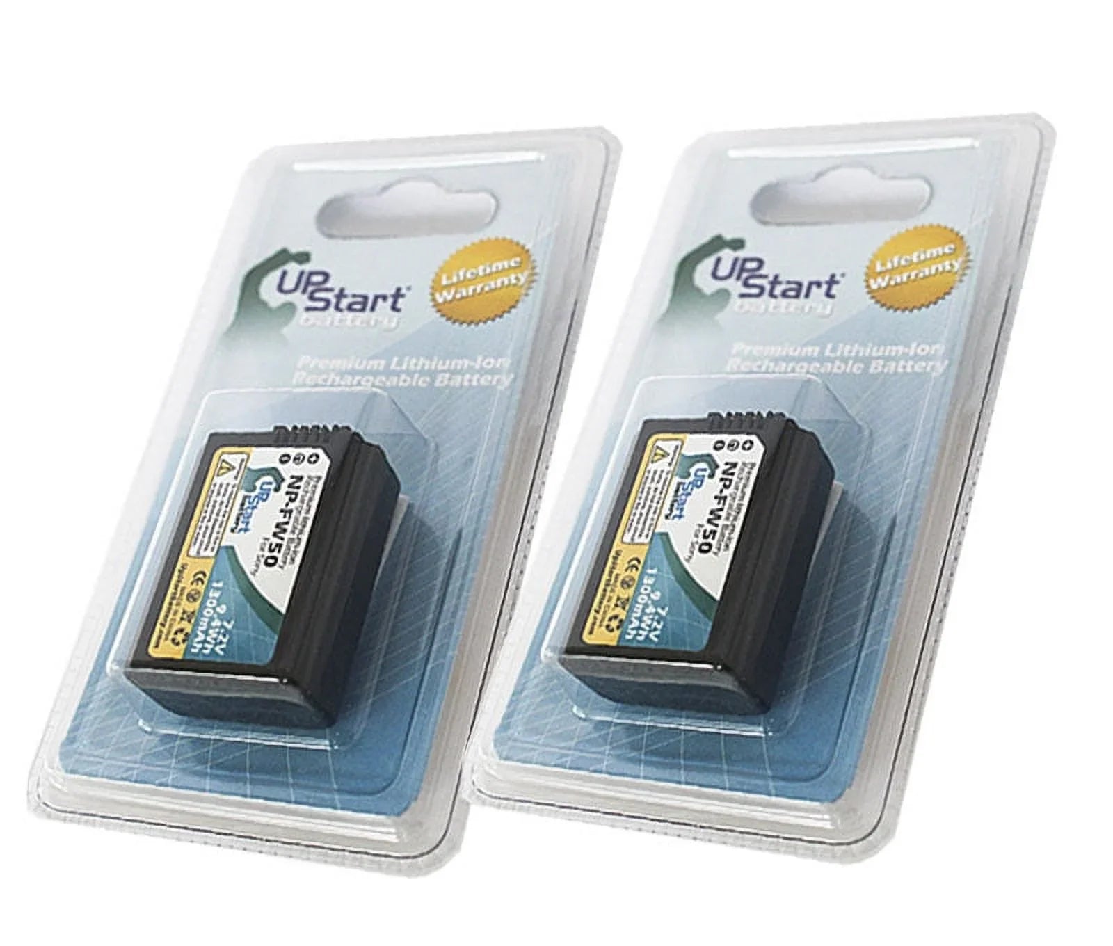 2x Pack - Alpha A3000 Battery - Replacement for NP-FW50 Digital Camera Battery (1300mAh, 7.2V, Lithium-Ion)