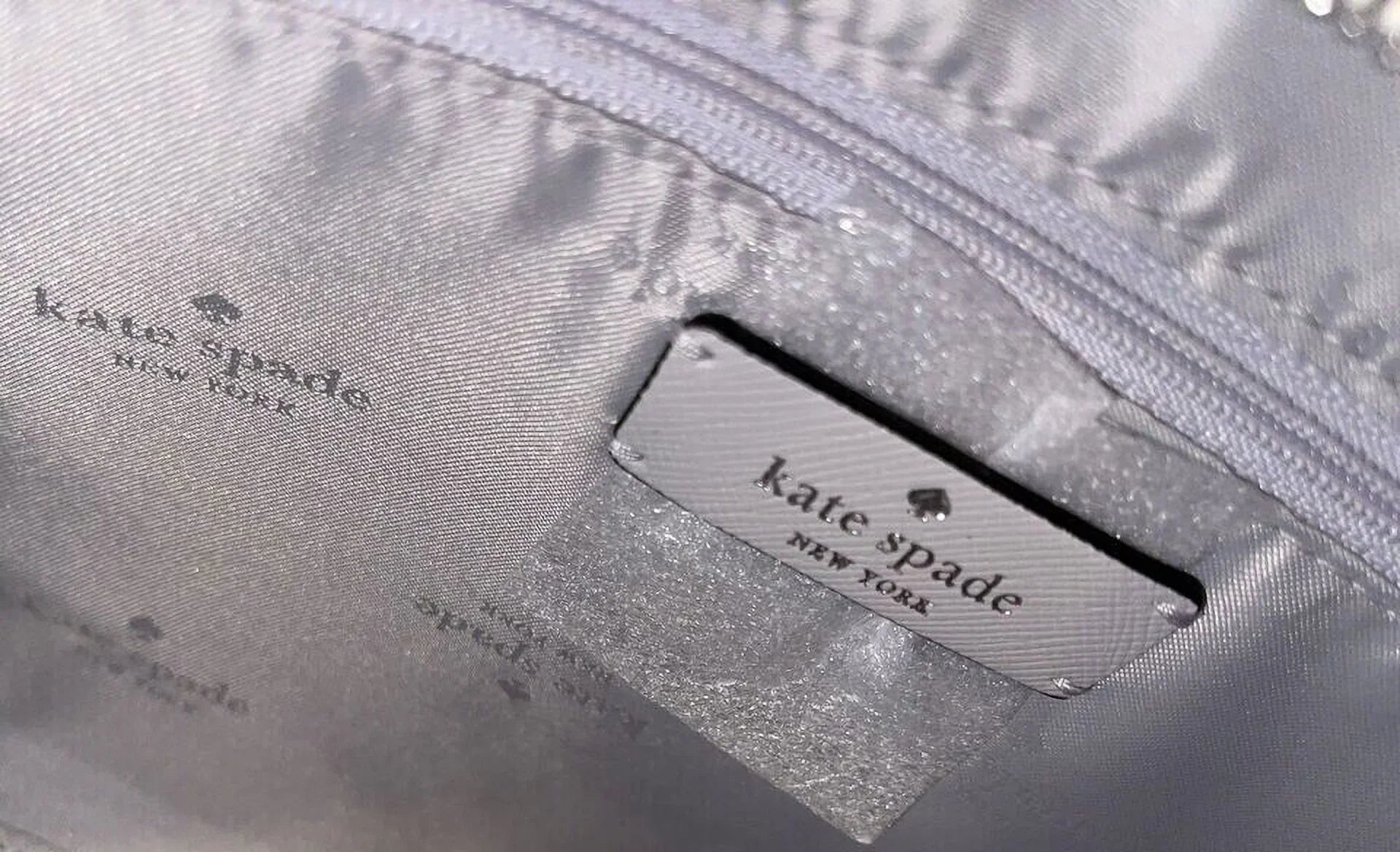Kate Spade Madison Medium Platinum Grey Colorblock Leather Satchel Bag Purse KC621