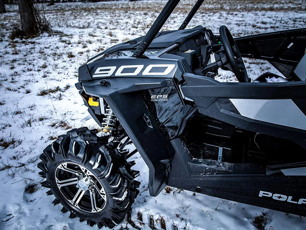 SuperATV Fender Flares Mud Guards for 2016|2020 Polaris RZR S 1000/2019|2020 RZR S4 1000|2 Front Flares, 2 Rear Flares|8.5" of Protection on Each Side vs. 4" Stock|FF-P-RZR-001#ASIN
