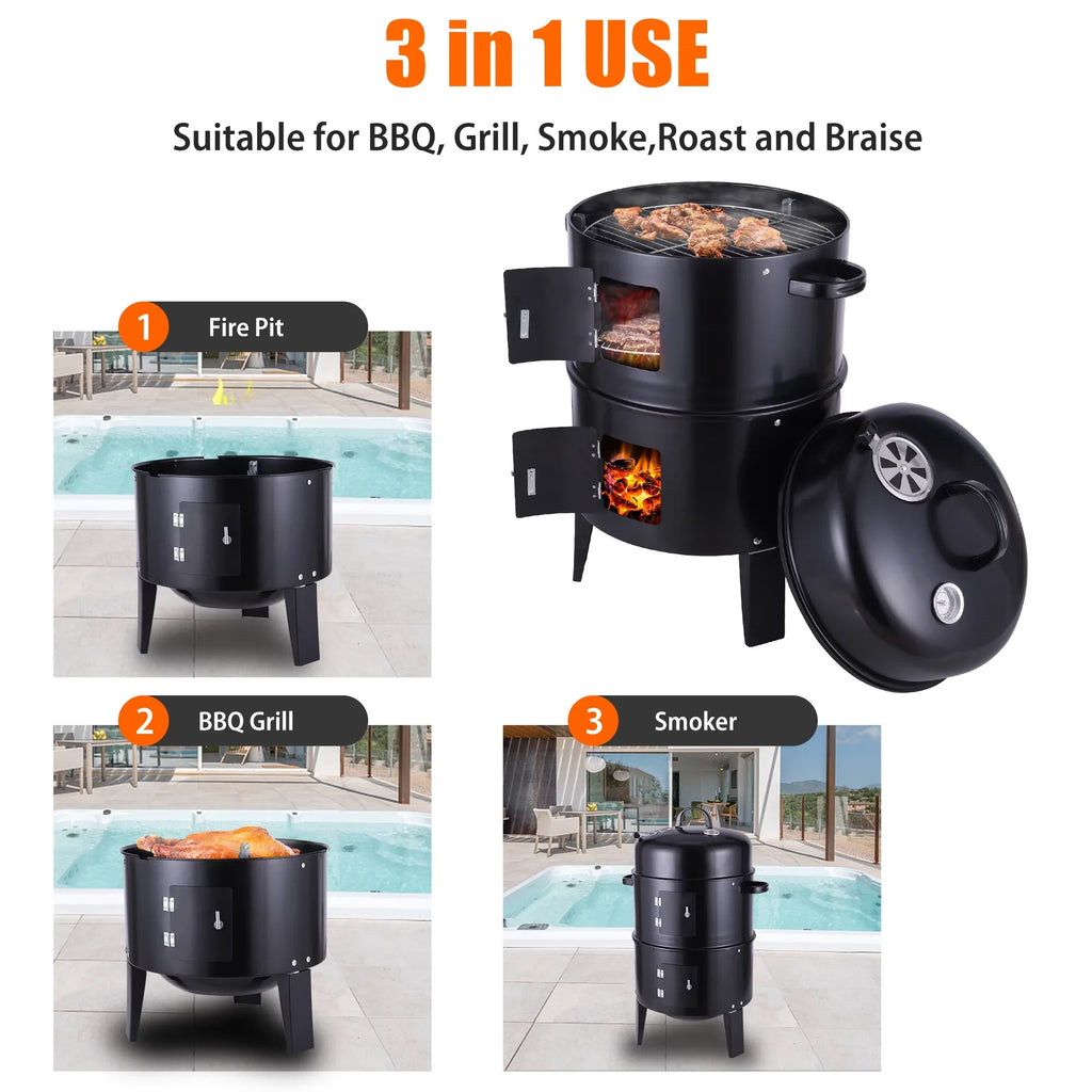 Portable Outdoor Charcoal Grill BBQ Charcoal Grill for Backyard Cooking Camping Picnics Garden Beach