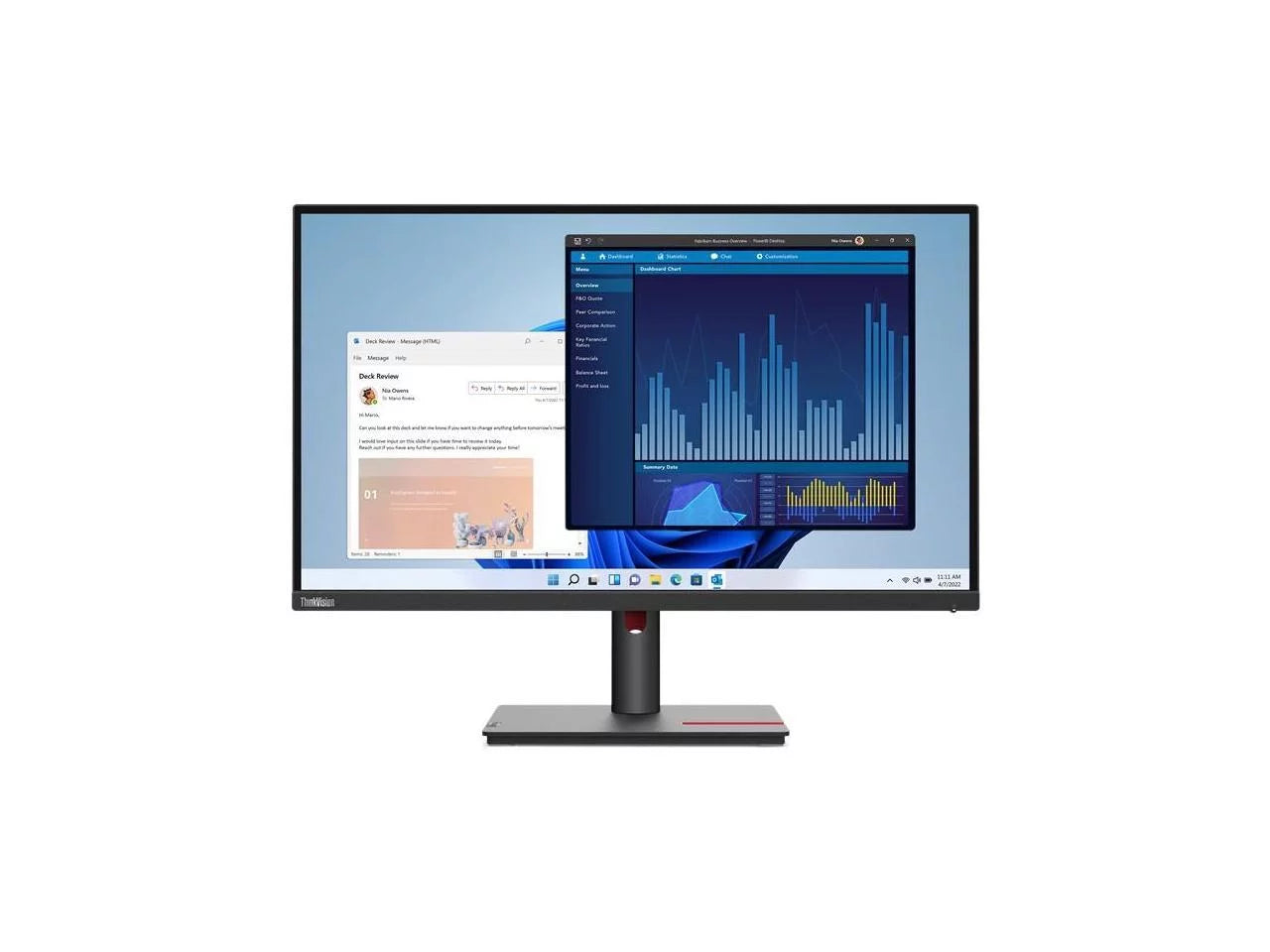 ThinkVision T27p-30 27" 4K UHD LCD Monitor - 16:9 - Jet - 27" Class - In-plane Switching (IPS) Technology - 3840 x 2160 - 1.07 Billion Colors - 350 Nit - 4 ms - 60 Hz Refresh Rate -