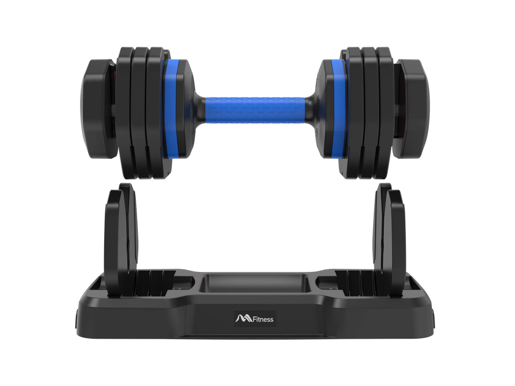 Adjustable Dumbbell - 55lb Single Dumbbell with Anti-Slip Handle, Fast Adjust Mass by Turning Handle with Tray, Exercise Fitness Dumbbell Suitable for Full Body Workout