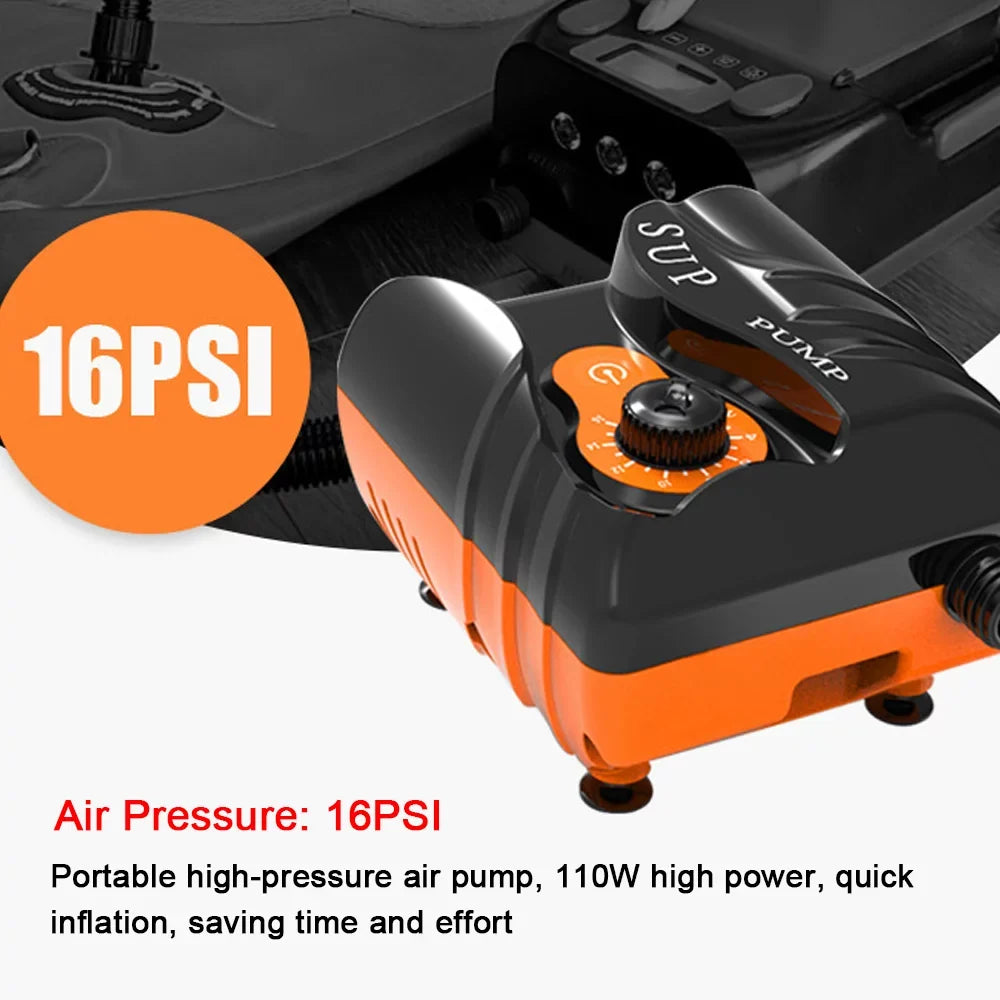 Tomshoo ligent Electric Air Pump for Paddle Board Inflatable Pool Boat, 16PSI High Pressure Compressor