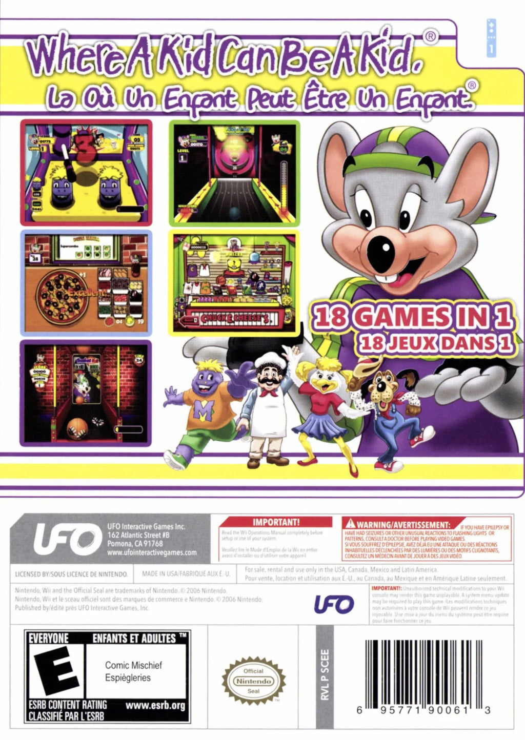 Chuck E. Cheese's Party Games - Nintendo Wii