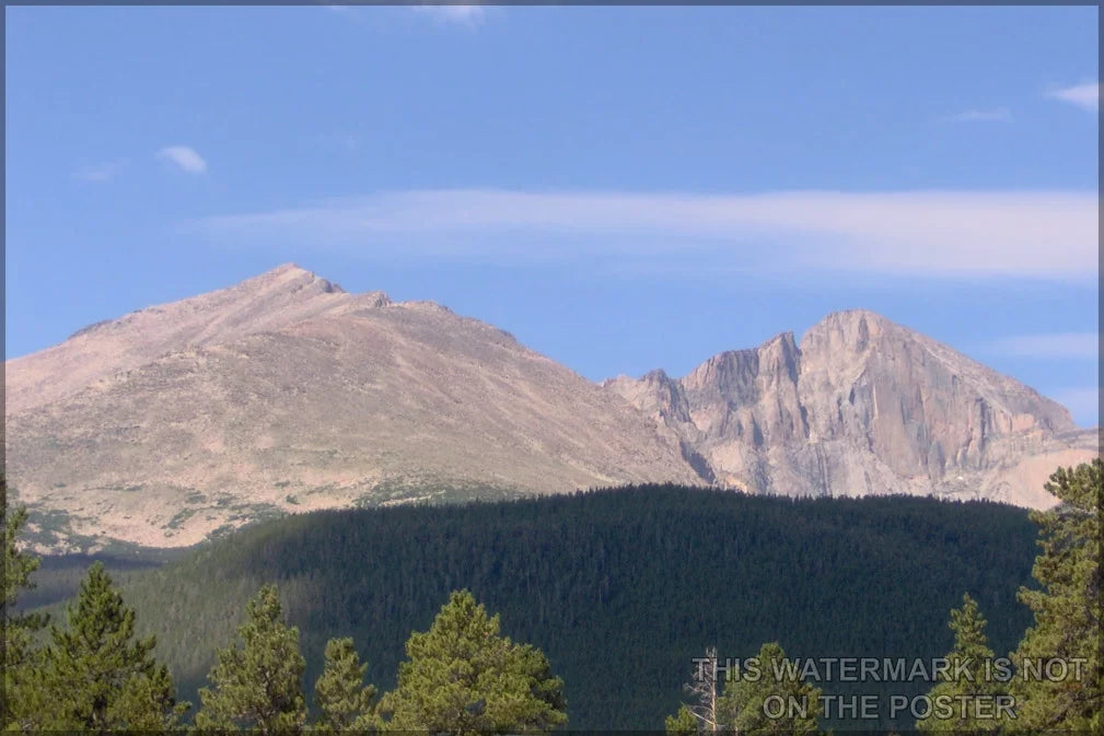 24"x36" Gallery Poster, Mount Meeker (left) and Longs Peak rocky mountains rocky mountain national park