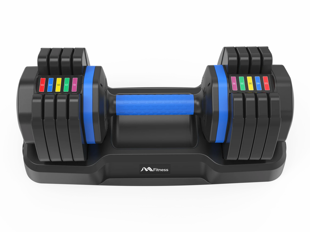 Adjustable Dumbbell - 55lb Single Dumbbell with Anti-Slip Handle, Fast Adjust Mass by Turning Handle with Tray, Exercise Fitness Dumbbell Suitable for Full Body Workout