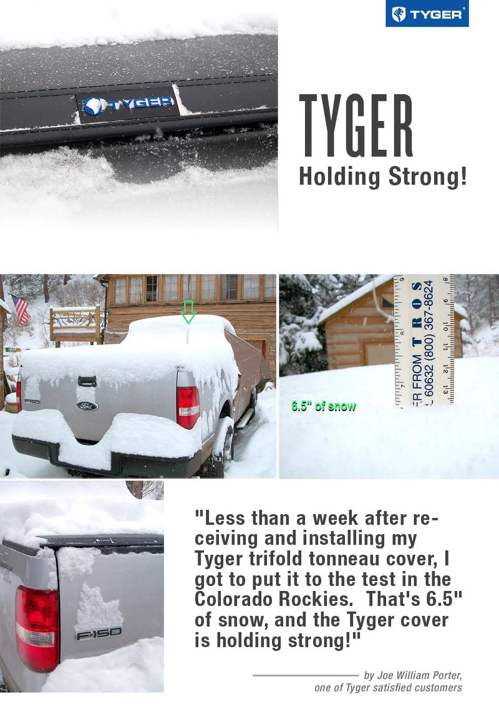 Tyger Auto T3 Soft Tri-fold Truck Bed Tonneau Cover Compatible with 2007-2013 Tundra | 6.5' Bed | TG-BC3T1033 | Vinyl
