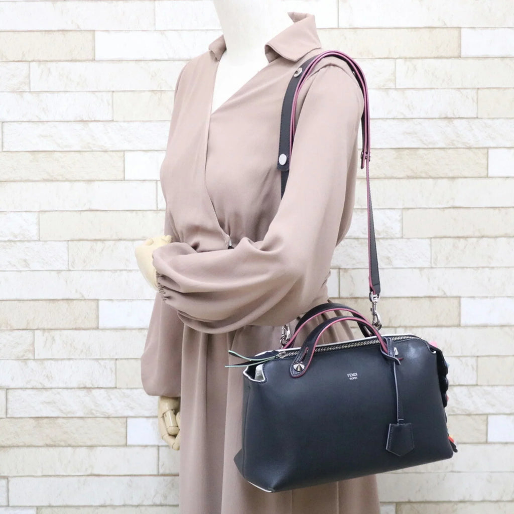Pre-Owned FENDI Shoulder Bag By The Way Dark Women's Leather (Fair)