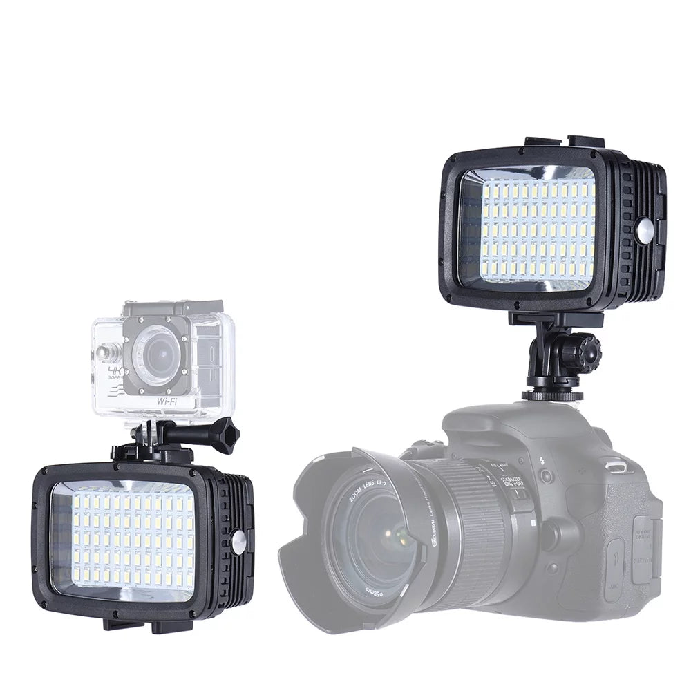 Andoer Ultra Bright 1800LM 3 Modes Waterproof Underwater 40m 5500K 60pcs Diving Fill-in Video Studio Photo for GoPro Hero 10 Yi SJCAM Action Cam & for DSLR w/ Hot Shoe Mount + 3 * Filte
