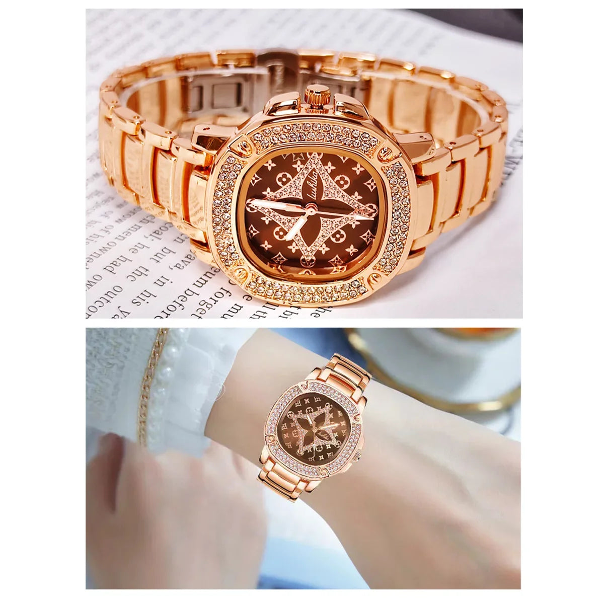RICORTS Back To School Supplies Sale Women's Rose Gold Tone Bracelet Watch Christmas Day Gift