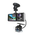 Shinysix Dash Cam Front and Rear Interior 3 Cameras 1080P+720P+480p Car Rearview Mirror Car Video Recording Camcorder Night Vision Car Camera Recorder Auto Safety Driving Recorder