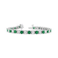Louis Creations BB45ED-WG 6.25 CTW Diamond & Emerald Diamond Bracelet, 14K White Gold