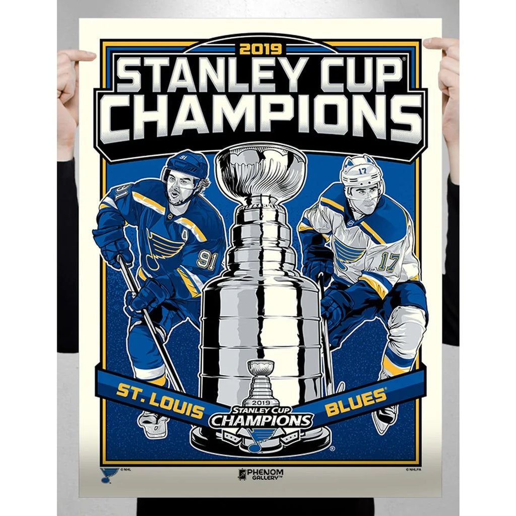 Phenom Gallery St. Louis Blues 2019 Stanley Cup Champions Limited Edition 18'' x 24'' Serigraph Poster Art Print