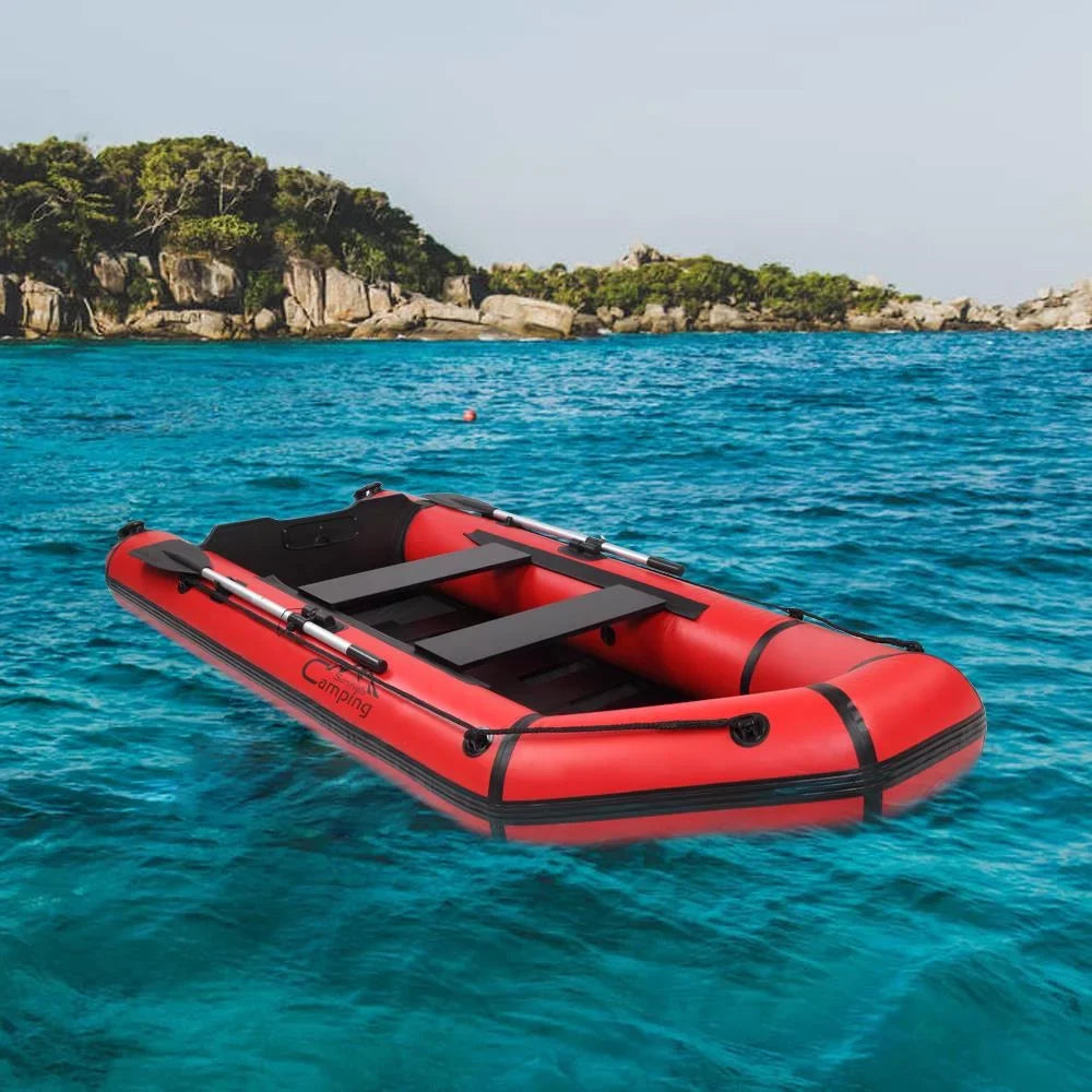 Campingsurvivals 10ft Polyvinyl Chloride Inflatable Fishing Assault Boat Red