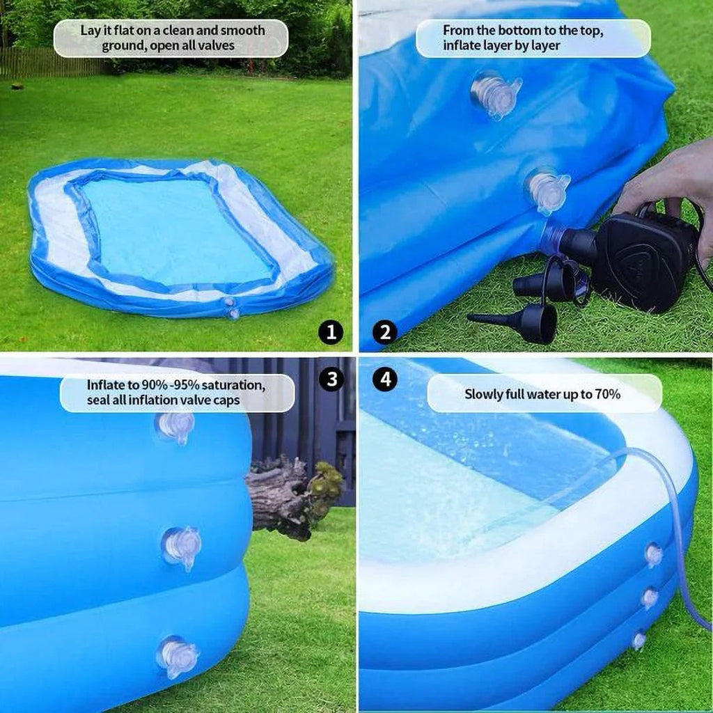 OTFitness Packable Inflatable Pools Swimming Pool for Kids and Adults, 120 X 72 X 22 inch Swimming Pool & Ball Pools for Babies, Toddlers, Outdoor, Backyard, Garden, Summer Pool Party