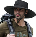 Sun Hat for Men, Super Wide Brim Fishing Hat Safari UPF50+ Bucket Boonie Cap for Gardening Hiking Camping
