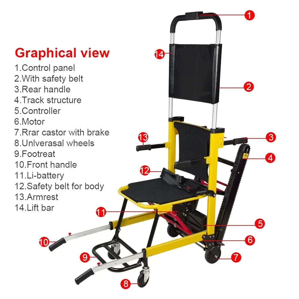 Elderly Stair Lifting Chair Motorized Climbing Wheelchair, Elderly Electric Stair Assist Chair