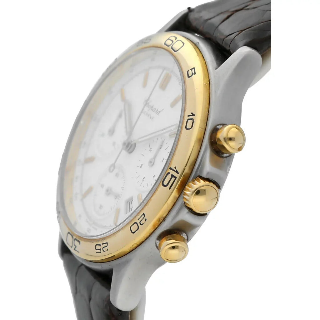 Chopard 8144 Chronograph Two Tone 18K Gold/Steel Quartz Classic Men's Watch W/B