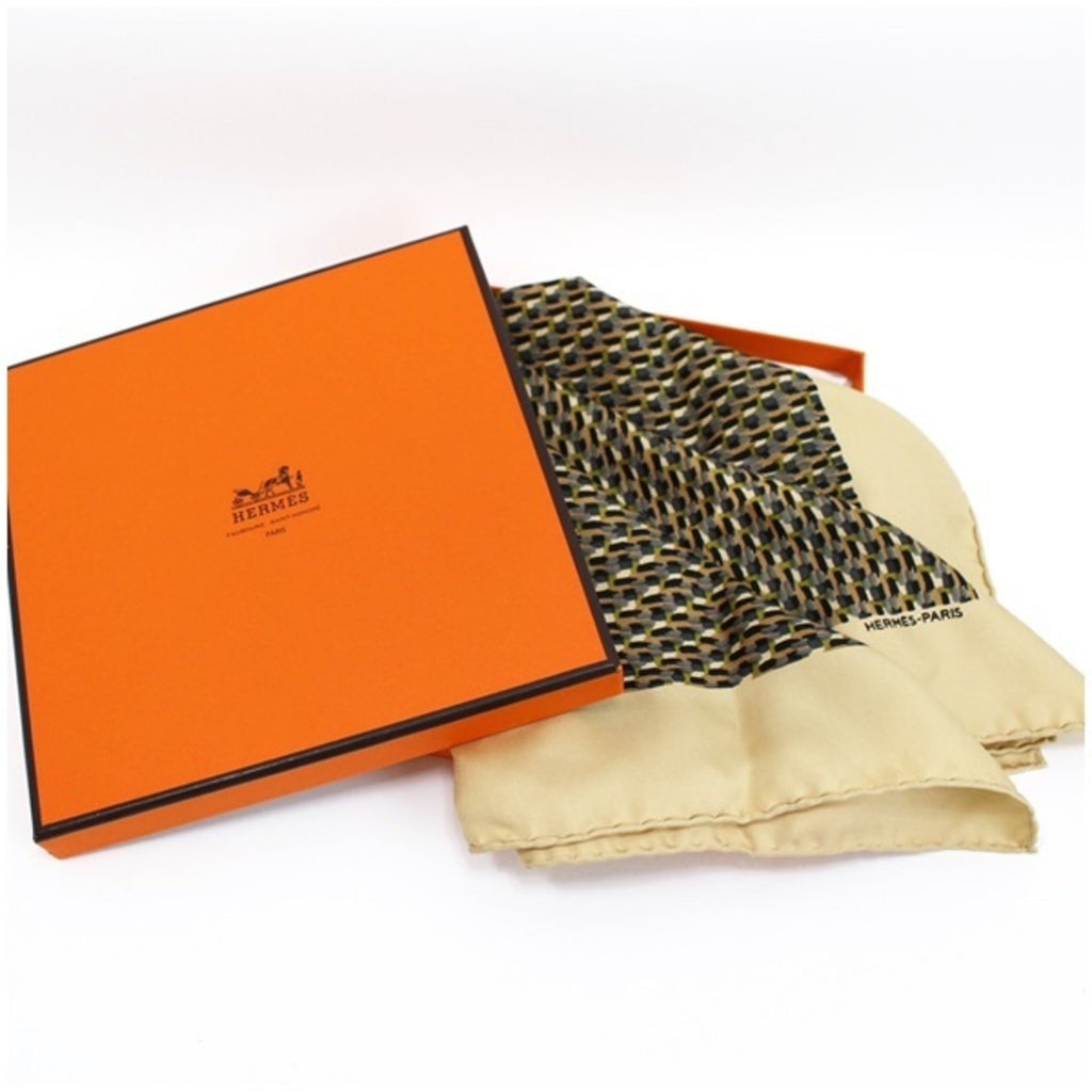 Pre-Owned Hermes Scarf Muffler Carre 45 Gaurosh Beige HERMES Women's (Good)
