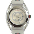 Authenticated Used Gucci Sink 137.1 Stainless Steel x Rubber Quartz Analog Display Men's Silver Dial Watch