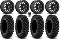 Fuel Tech Beadlock 15" Wheels Ebony 32" Warrior XT Tires Kawasaki Mule Pro FXT