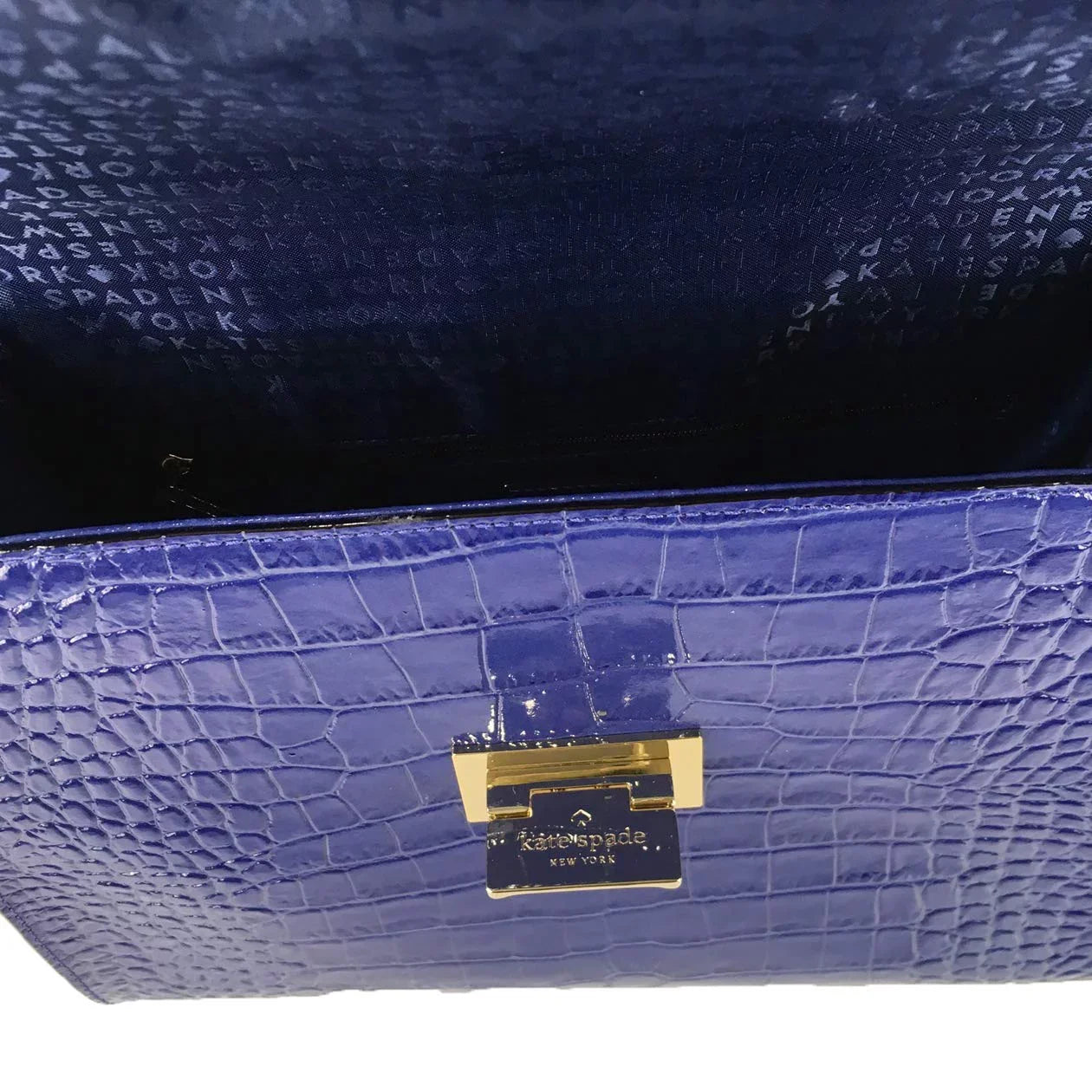 Kate Spade New York Knightsbridge Croco Leather Doris Satchel, Asilah Blue