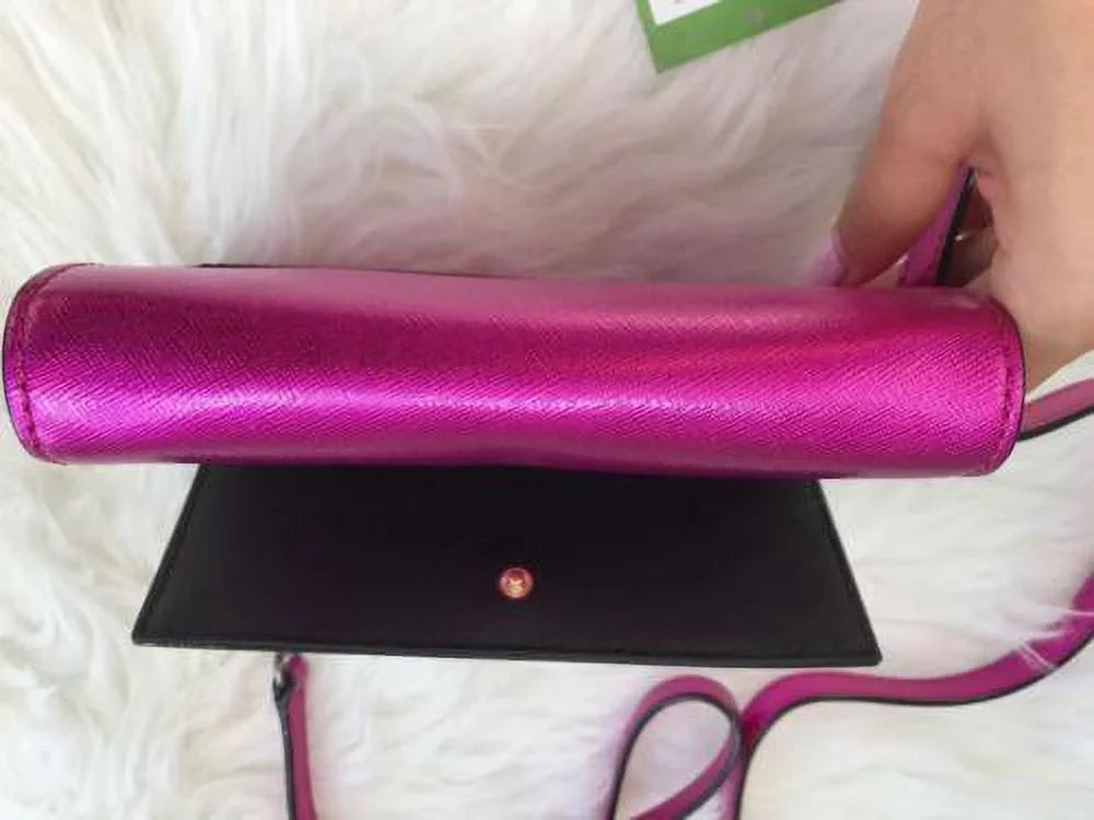 NWT Kate Spade Cedar Street Cami Clutch Bag Pink Metallic Bajarose Crossbody