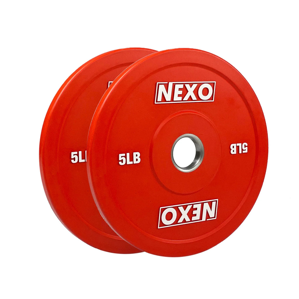 NEXO Color 175LB Rubber Bumper Plate Set - Premium Matte Finish 2x 45LB 2x 25LB 2x 10LB 2x 5LB & 2x 2.5LB Colored Cross Training Mass Plates