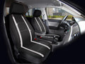 Auto Drive 2 Piece Checker Diamond Car Seat Cover Premium Leather Ebony Universal Fit - 2102SC035