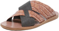 Brunello Cucinelli Women's Lizard-Effect Metallic Sliders Dark / Snake Leather Sandal - 7 M