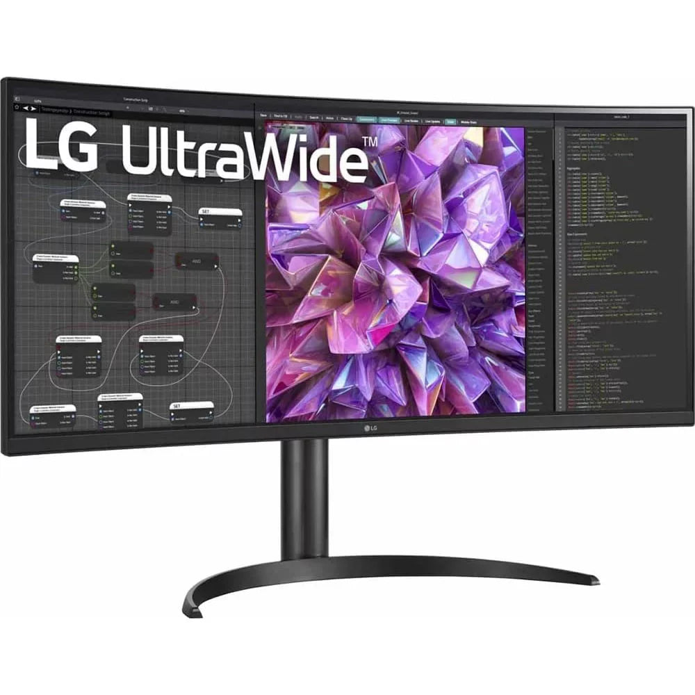 Open Box 34WQ75C-B 34" Curved UltraWide QHD IPS HDR 10 Built-in-KVM-Monitor with USB Type-C and LAN (RJ-45)