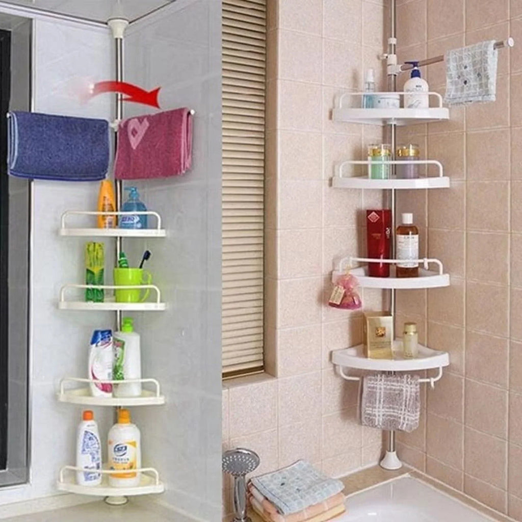 Vobor 4 Layer White Bathroom Shower Shelf Corner Organizer Shower Caddy with 4 Shelves, White