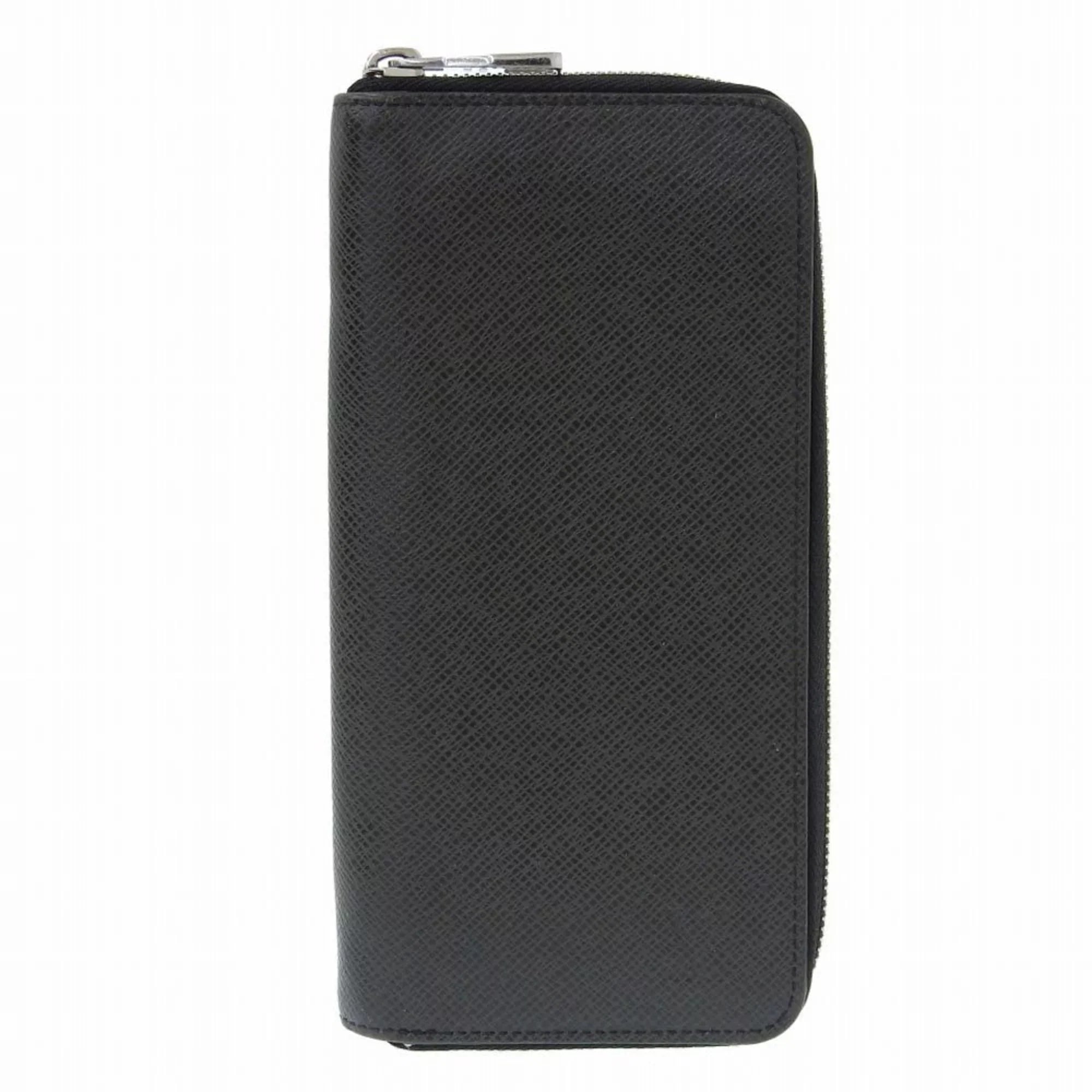 Pre-Owned Louis Vuitton LOUIS VUITTON Taiga Zippy Wallet Vertical Round Zipper Long Noir M30503 (Good)