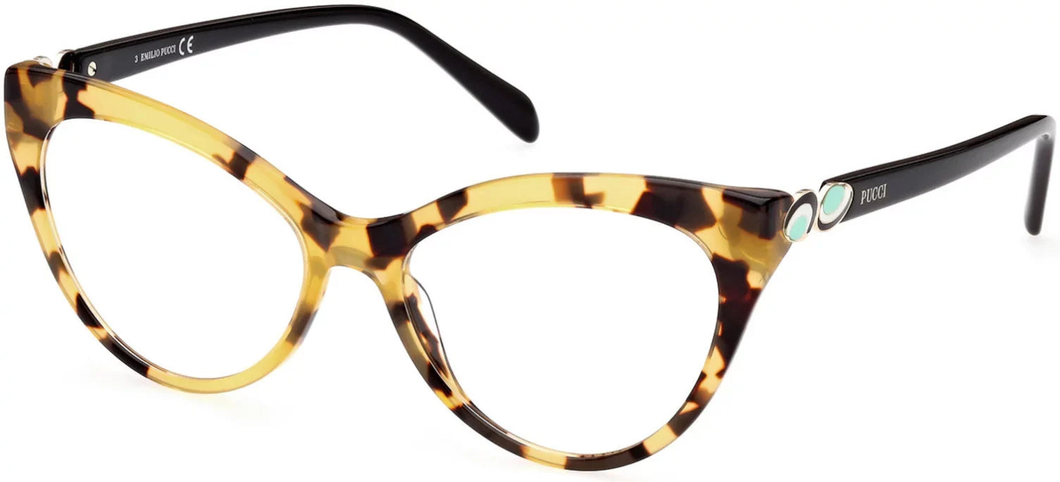 Eyeglasses Emilio Pucci EP 5196 055 Yellow/Havana / Shiny Ebony