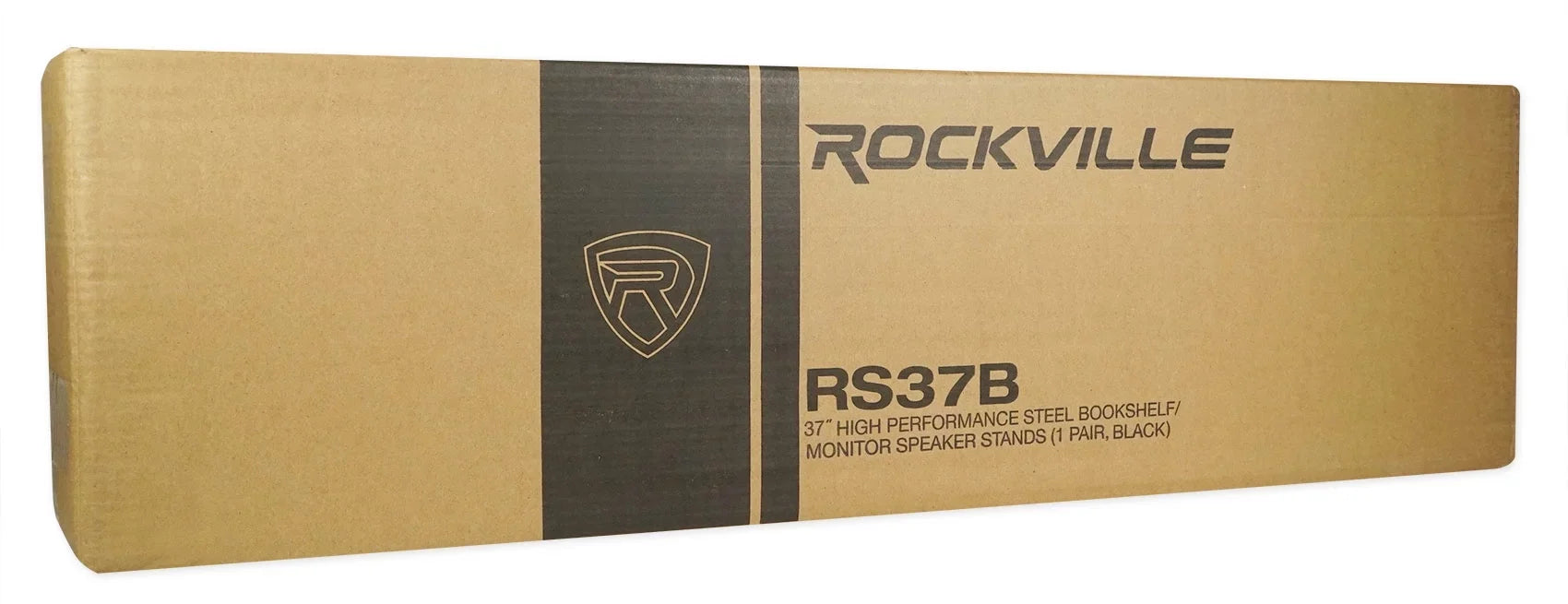 Pair Rockville RS37B 37" Steel Bookshelf Speaker / Studio Monitor Stands in Dark